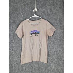 Patagonia Organic Cotton Graphic T Shirt Mens Size Medium Bison Landscape Casual